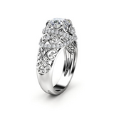 2ct Cushion Cut Diamond Engagement Ring 14k White Gold Finish Unique Filigree