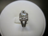 4.5Ct Princess Cut VVS1 Diamond Split Band Engagement Ring 14K White Gold Finish