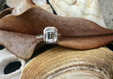 2.1ct Engagement Ring Emerald Cut Diamond Bezel Set Solitaire 14k WhiteGold Over