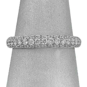 2Ct Round Cut Diamond Cluster Half Eternity Wedding Band 14K White Gold Finish