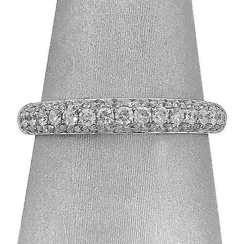 2Ct Round Cut Diamond Cluster Half Eternity Wedding Band 14K White Gold Finish