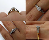 1Ct Round Diamond Petite Solitaire Vintage Engagement Ring 14K Yellow Gold Over