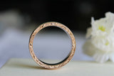 Wide Engagement Wedding Promise Anniversary Vintage Ring 14k Rose Gold Finish