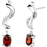 1.5Ct Oval Cut Red Garnet Stylish New Trendy Drop Earring 14K White Gold Finish