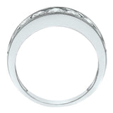 2.9ct Wedding Band Round Cut Diamond Milgrain Half Eternity 14k WhiteGold Finish