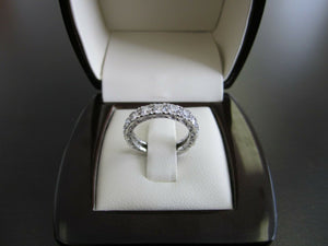 4.5Ct Round Cut Diamond Vintage Half Eternity Wedding Band 14K White Gold Finish