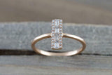 0.5ct Baguette Cut Diamond Engagement Ring 14k Rose Gold Finish Vertical Bar