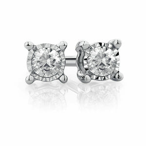 1ct Round Cut VVS1D Diamond Solitaire Women Stud Earrings 14k White Gold Finish