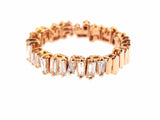 1ct Baguette Cut VVS1 Diamond Eternity Wedding Ring Band 14k Rose Gold Finish