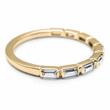 1.3ct Baguette Diamond Stylish Half Eternity Wedding Band 14k Yellow Gold Finish