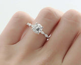 1.5ct Round Diamond Engagement Ring Marquise Accent Solitaire 14k WhiteGold Over