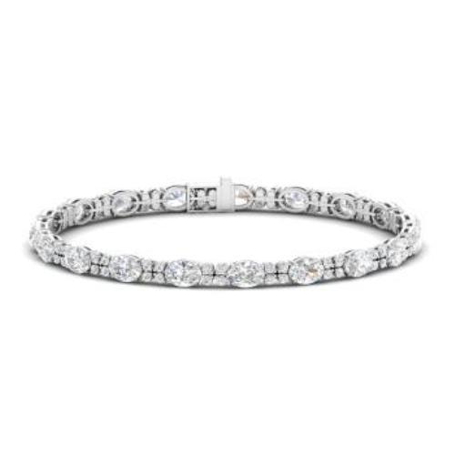 20ct Oval Cut Diamond Elegant Tennis Bracelet For Women 14k White Gold Finish