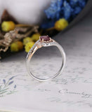 2.4ct Oval Cut Pink Ruby Engagement Ring Heart Swirl Band 14k Dual Gold Finish