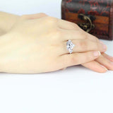 3ct Heart Cut Diamond Engagement Ring Trillion Accent Trilogy 14k WhiteGold Over