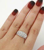 3.5ct Pear Cut Diamond Wedding Band Iced Cluster Cocktail 14k White Gold Finish