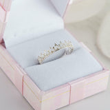 Elegant Princess Crown Tiara Engagement Ring 14k White Gold Finish