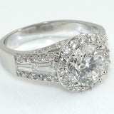 4.68ct Round Cut Diamond Engagement Ring Fancy Cocktail 14k White Gold Finish