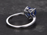 1ct Heart Cut Blue Tanzanite Engagement Ring Solitaire 14k White Gold Finish