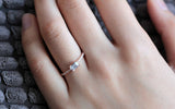 Solitaire Stackable Engagement Ring 1ct Emerald Cut Diamond 14k Rose Gold Finish