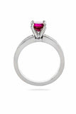 1.2ct Round Cut Pink Sapphire Channel Set Ring 14k White Gold Over Round Accents