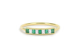 0.5ct Baguette Cut Green Emerald Half Eternity Wedding Band 14k Yellow Gold Over