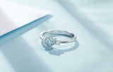 1ct Heart Cut Blue Aquamarine Engagement Ring Diamond Trilogy 14k WhiteGold Over