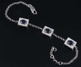 7ct Oval Cut Blue Sapphire Stylish Women Chain Bracelet 14k White Gold Finish