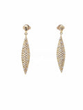 0.3ct Round Cut Moissanite Comb Mesh Dangle Earring Women 14k Yellow Gold Plated