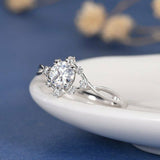 1.2ct Round Cut Diamond Engagement Ring 14k White Gold Finish Unique Infinity