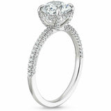 4ct Princess Diamond Engagement Ring 14k White Gold Finish Hidden Halo Solitaire