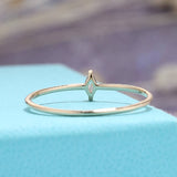 0.1ct Marquise Cut Diamond Minimalist Slim Engagement Ring 14k White Gold Finish