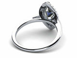 1.3ct Marquise Diamond Accent Halo Solitaire Engagement Ring 14k White Gold Over