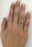 2ct Round Cut Blue Sapphire Engagement Ring Leaf Design Halo 14k YellowGold Over