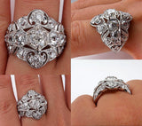 5Ct Round Cut VVS1D Diamond Milgrain Vintage Engagement Ring 14K White Gold Over