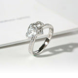 2Ct Round Cut Diamond Intertwined Hearts Engagement Ring 14K White Gold Finish