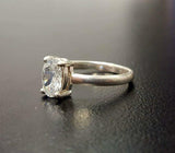 1.5ct Engagement Ring Oval Cut Diamond Solitaire Women 14k White Gold Finish