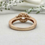 2ct Engagement Ring Round Cut Diamond Halo Vintage Design 14k Rose Gold Finish