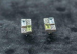 2ct Stud Earrings Emerald Cut Aquamarine Vintage Inspired 14k White Gold Finish