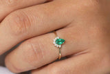 1.2ct Pear Cut Green Emerald Diamond Crown Engagement Ring 14k YellowGold Finish