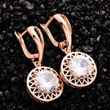 1.5Ct Round Cut VVS1/D Diamond Circular Party Drop Earrings 14K Rose Gold Finish