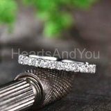 0.3ct Round Cut Moissanite Full Eternity Wedding Band 14k White Gold Plated