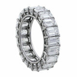 5Ct Emerald Cut Diamond Iced Full Eternity Wedding Band 10K White Gold Finish