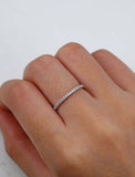 1ct Round Cut Diamond Half Eternity Women Wedding Ring Band 14k WhiteGold Finish