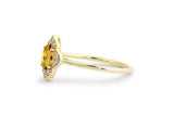 1.5ct Oval Cut Yellow Citrine Diamond Halo Engagement Ring 14k YellowGold Finish