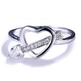 0.9ct Round Cut Diamond Engagement Ring 14k White Gold Finish Heart Love Women