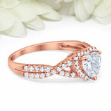 3.5Ct Heart Cut Diamond Split Band Halo Engagement Ring 14K Rose Gold Finish