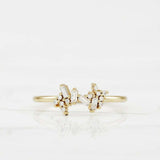 Cluster Minimalist Engagement Ring 1ct Baguette Cut Diamond 14k Yellow Gold Over