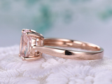 1.3ct Oval Cut Peach Morganite Engagement Ring Solitaire Women 18k RoseGold Over