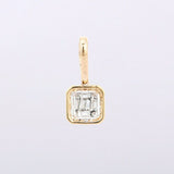 2ct Diamond Pendant Baguette Cut Brilliant Halo 14k Yellow Gold Finish NO CHAIN