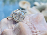 2ct Engagement Ring Round Cut Diamond Braided Halo Solitaire 14k White Gold Over